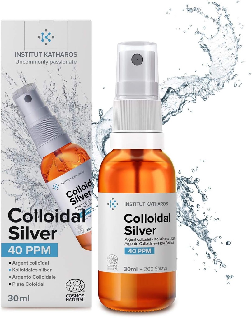 Colloidal Silver Pocket Spray 40 PPM 1/3 fl oz ● Ecocert Cosmos Natural ● Ανώτερη Συγκέντρωση, Μικρότερα Σωματίδια = Καλύτερα Αποτελέσματα ● Πιστοποιημένα από 3 Ανεξάρτητα Εργαστήρια