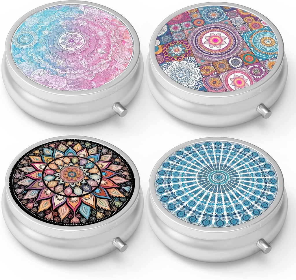 Κιβώτιο χαπιών 3 Διαμέρισμα μικρή θήκη χαπιών, Πόρτο για Pocket ή Purse Pill διοργανωτής χαπιών κάτοχος για να κρατήσει βιταμίνες, φαρμακευτική αγωγή, ιχθυέλαιο και συμπληρώματα (4PCS)