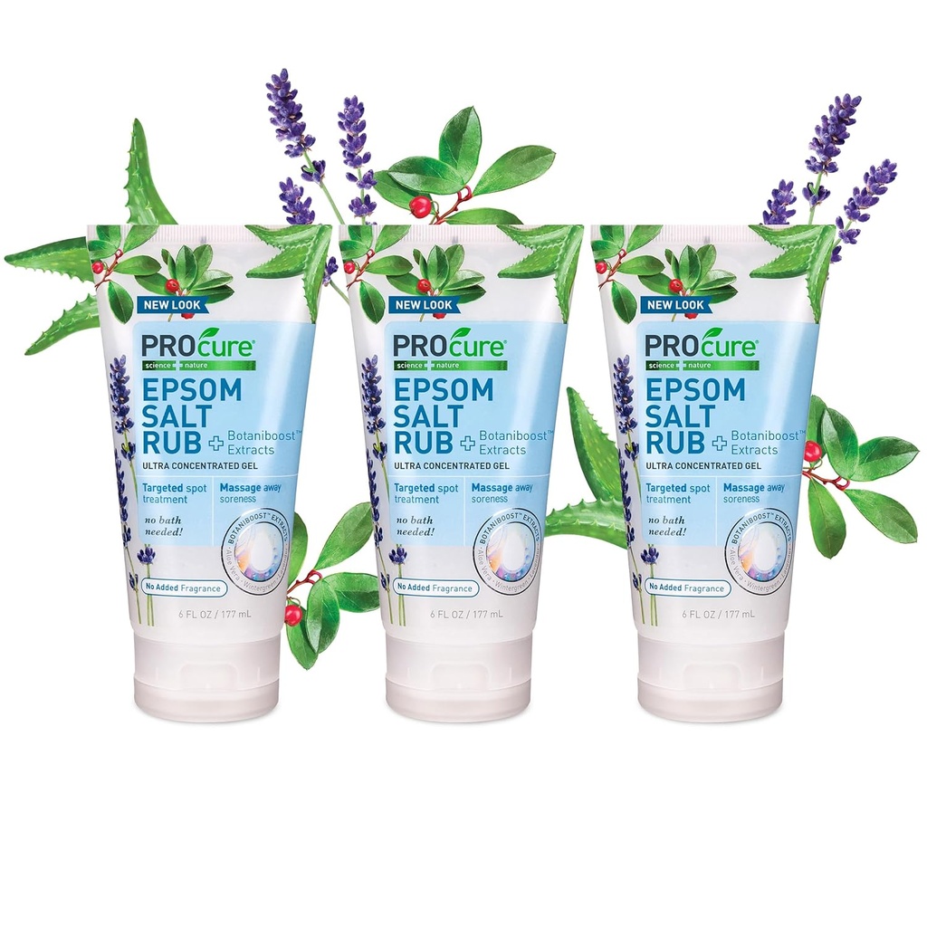 Procure Epsom αλάτι Rub Gel - 3 συσκευασίας