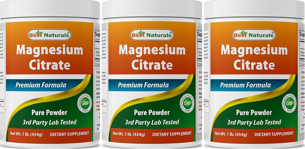 Best Naturals Γλυκινικό μαγνήσιο σε σκόνη - 1 λίρα (1 LB (πακέτο των 3))