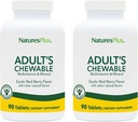 NaturesPlus Adult's Chewable, Exotic Red Berry Flavor - 90 Tablets, Pack of 2 - Multivitamin & Mineral Supplement - Χορτοφαγικά, Χωρίς Γλουτένη - 180 Total Servings