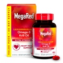MegaRed Ultra Strength 1000mg Omega-3 Krll Oil Supplement with EPA/DHA, Ασταξανθίνη & Φωσφολιπίδια, No Fish Oil Aftresse Supports Heart, Brain, Joint and Eye Health, 60 Count Softgels.