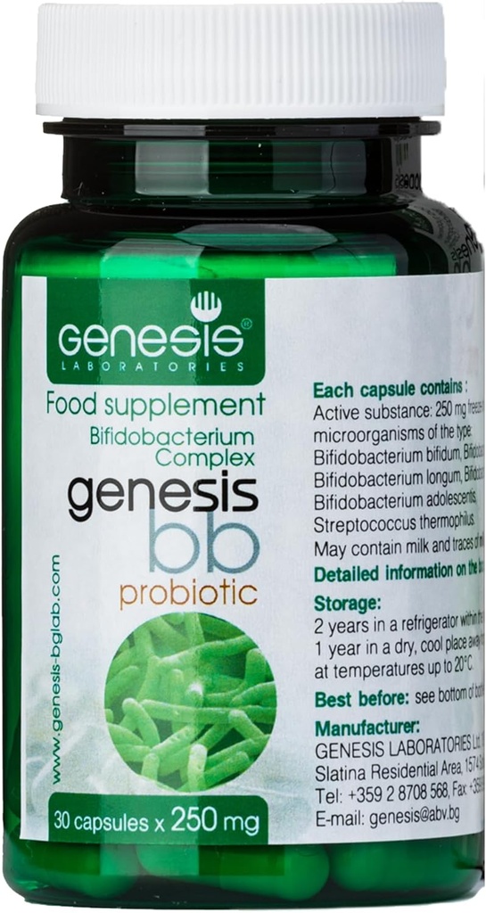 Genesis LABORATORIES Προβιοτικό συμπλήρωμα με Bifidobacterium spp. 250 mg 30 Κάψουλες Ανοσολογική υποστήριξη Υγεία των προβιοτικών για την Digestive Health Anti Bloating για άνδρες και γυναίκες Gut Restore Probiotic