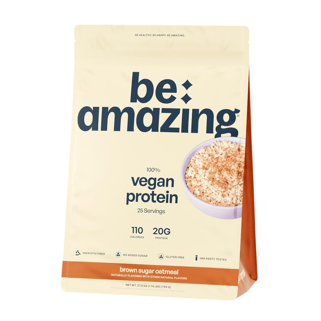 ΟΠΛΙΣΜΟΣ Πρωτεΐνη Vegan σκόνη, Καφέ ζάχαρη βρώμης, 20g Πρωτεΐνη με βάση το φυτό με προβιοτικές ίνες, χαμηλή υδατάνθρακες, γαλακτοκομικά και χωρίς γλουτένη ανακάτεμα, χωρίς προστιθέμενη ζάχαρη, 29.3 oz, 25 σερβιρίσματα