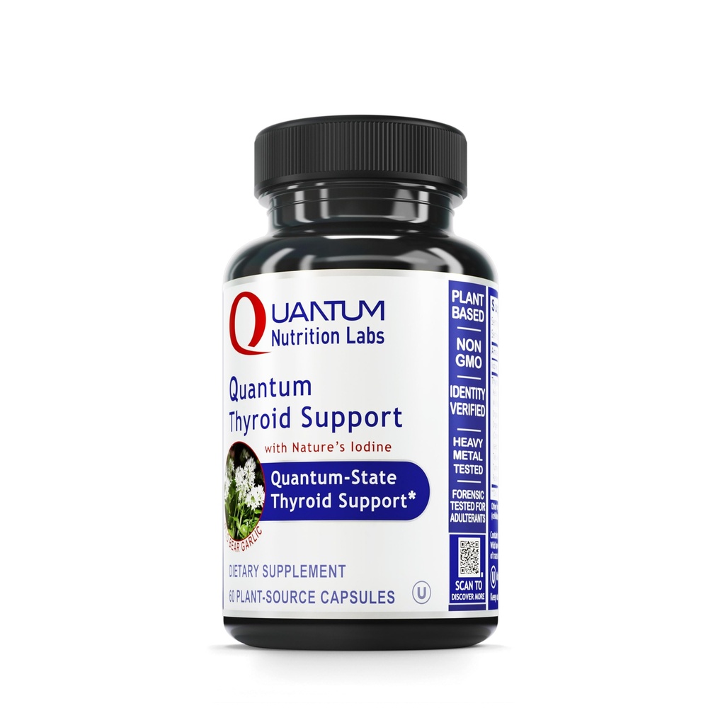 QNL Quantum Thyroid Support Supplement - Pure Thyroid Support Complex - Βοηθήματα Ορμονική Ισορροπία για Γυναίκες & Άνδρες - Vegan Thyroid Complex - Χαρακτηριστικά Ιώδιο - 60 Κάψουλες Φυτικής Πηγής