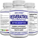 Resveratrol 1000mg συμπλήρωμα, Trans Resveratrol 500mg, Resveratrol Ενισχυμένη με μαύρο πιπέρι για μέγιστη απορρόφηση, ισχυρό αντιοξειδωτικό & χάπια κατά της γήρανσης για την καρδιά, ανοσοποιητική & δερματική υγεία, 90 κάψουλες