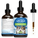 Pet Wellbeing Life Gold for Cats - Υποστηρίζει την αποτοξίνωση, την υγεία του ανοσοποιητικού συστήματος, τα αντιοξειδωτικά - Vet-Formulated βοτανικό συμπλήρωμα – 4 oz (118 ml)