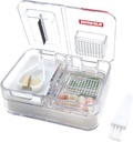 Travel Pill Box Ιατρικής, Συμπληρώματα, Vitamin Pill Organizer Καθημερινής Χρήσης Χάπια με χάπια Cutter Pill Κράσερ και Grinder (Λευκό)