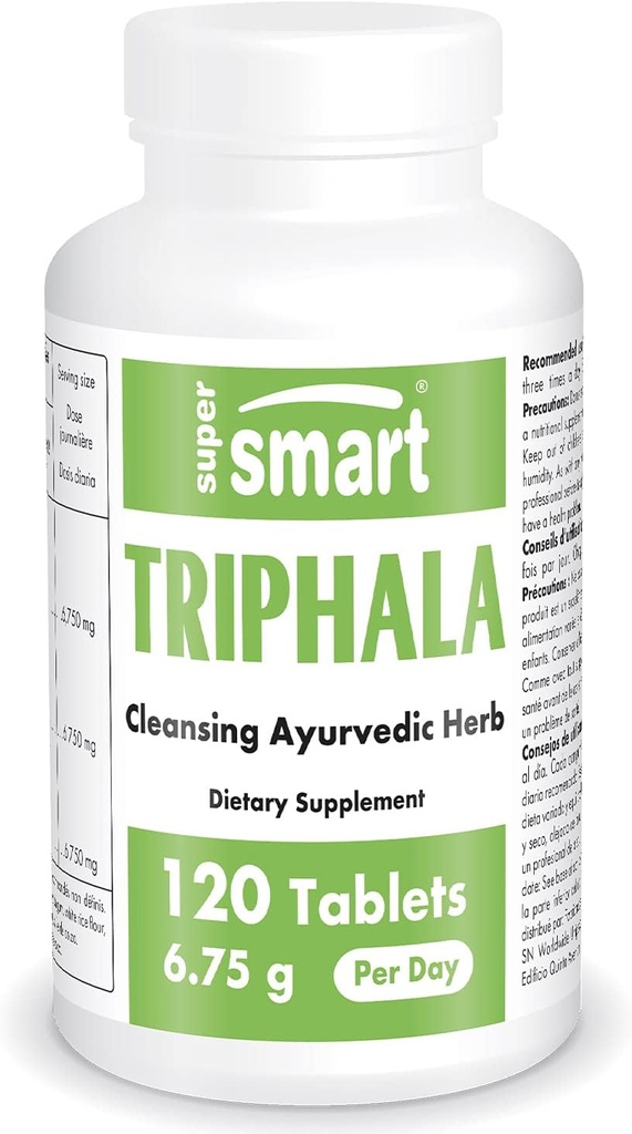 Supersmart - Triphala 6.75 g Per Serving - με Amla, Behada & Harada - Εσωτερικός Καθαριστής για Digestion - Φυσικό συμπλήρωμα Detox 