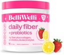 Belli Welli Fiber συμπλήρωμα για γυναίκες & άνδρες, Premium Daily Fiber σκόνη από οργανική ακακία με προσθήκη κολλαγόνου, ηλεκτρολυτών & προβιοτικών, όχι Bloat, δυσκοιλιότητα & Gut υποστήριξη της υγείας (Strawberry Lemonade)