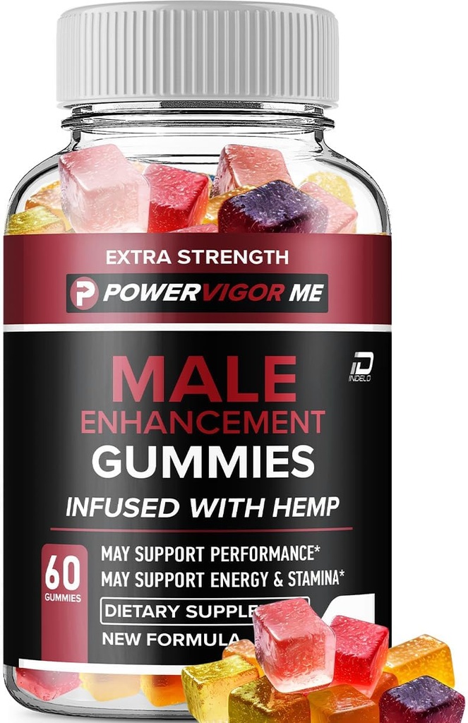 Power Vigor Me Gummies για τους άνδρες - PowerVigorMe Hemp Gummies, Power Vigor Me Επίσημη Formula Hemp Gummies - Φυσική Hemp Oil Advanced Formulation, Gummies Κριτικές (1 Pack - 60 Gummies)