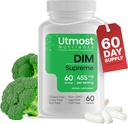 DIM Supplement for Women - 455 mg, 60 Capsules | Blend of Broccoli Extract and Bioperine for Maximized Bioavailability | Designed to Assist with Estrogen Regulation | Acne Support for Men and Women