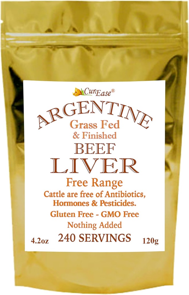 CurEase Beef Liver Powder - Αργεντινή Grass Fed & Finished - Χωρίς λιπαρά - 4.2 oz 240 Υπηρεσίες