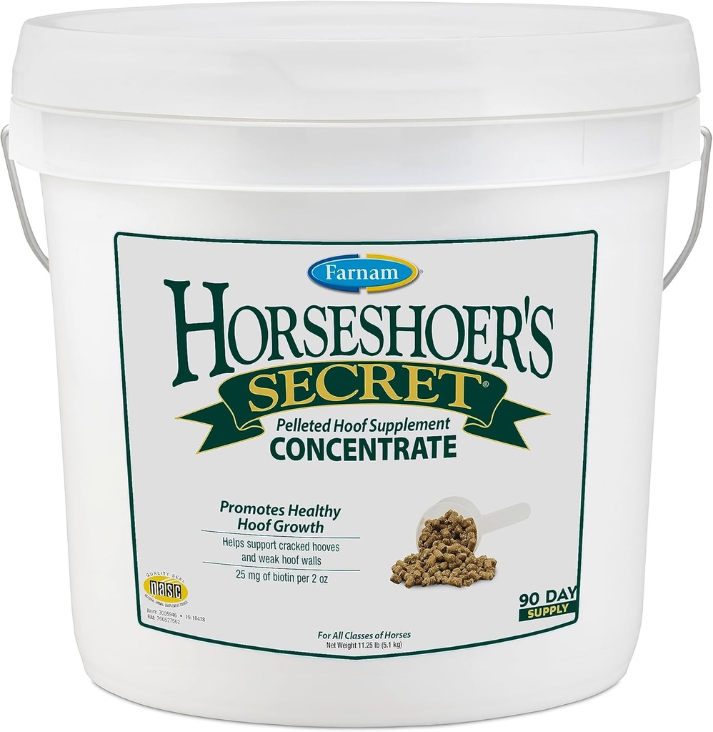Farnam Horseshoer's Secret Pelleted Hoof Supplements Συμπυκνωμένο, οικονομικό τύπο με 25 mg βιοτίνης ανά 2 ουγγιά σερβίρισμα, 11,25 lb, 90 ημέρες εφοδιασμού