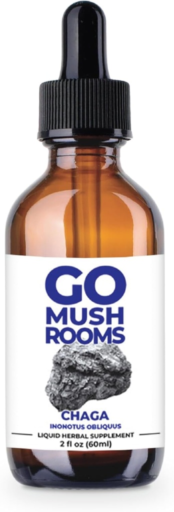 Chaga Mushroom Tincture Supplement - Nutrient Rich & Antioxidant Support - 2 fl oz (60 Servings)*