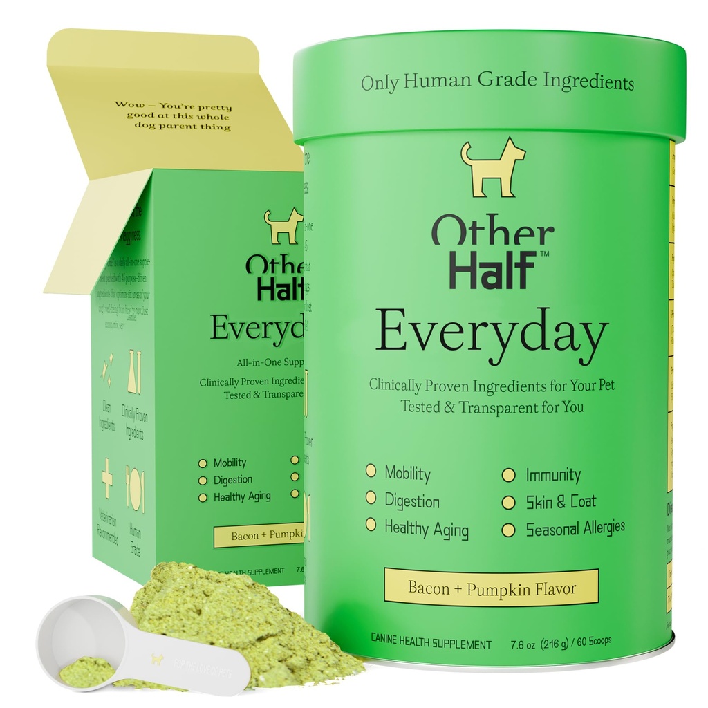 Άλλα μισά καθημερινά - Dog Multivitamin συμπλήρωμα - καθημερινή κοινή, κόγχη, Αλλεργία, ανοσοποιητικό, ούρα Φυλλαδική υποστήριξη, δέρμα, παλτό & περισσότερα - Γλυκοζαμίνη, χονδροϊτίνη, Ωμέγα 3 & Προβιοτικά