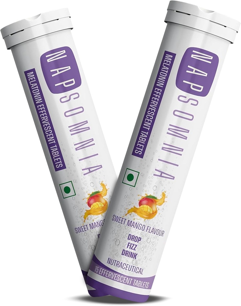 Αναβράζοντα δισκία μελατονίνης (Sweet Mango, 30 Count) – Διαλυτά καψάκια μελατονίνης w/ L- Theanine, χαμομήλι, & More - Συμπλήρωμα βοήθειας ύπνου για ενήλικες - Vegan, μη ΓΤΟ συμπλήρωμα μελατονίνης