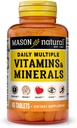 MASON NATURAL Daily Πολλαπλές Βιταμίνες με Ορυκτά, 24 Απαραίτητα θρεπτικά συστατικά για τη συνολική υγεία, 60 δισκία