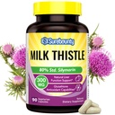 Milk Thistle, Concentrated Seed Extract, 80% Silymarin, Liver Support Cleanse Detox, Fatty Liver Supplements, Non-GMO, No Gluten & Soy, 90 Veggie Caps, 3 Month Supply