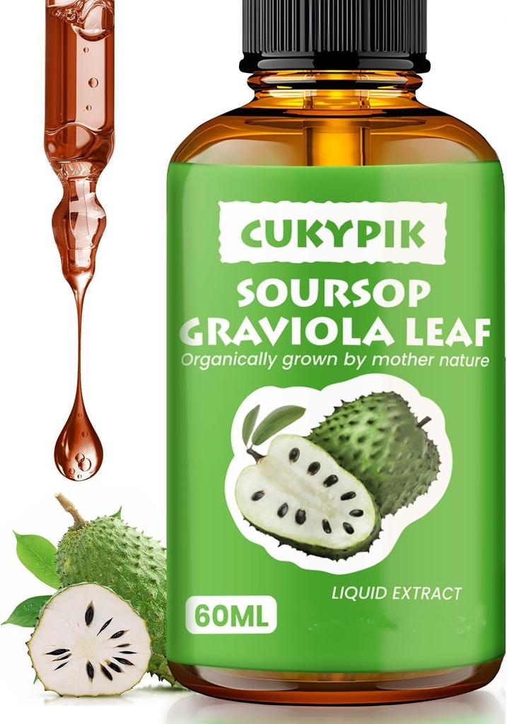 Συμπληρώματα Ορυκτών Soursop Graviola Leaf Extract Liquid Drop Plus Pure Botanical για την υποστήριξη κυττάρων, Zzz & Antioxidant - Soursop Bitters Liquid, 2-4 Μήνας προσφοράς, 2 Fl Oz