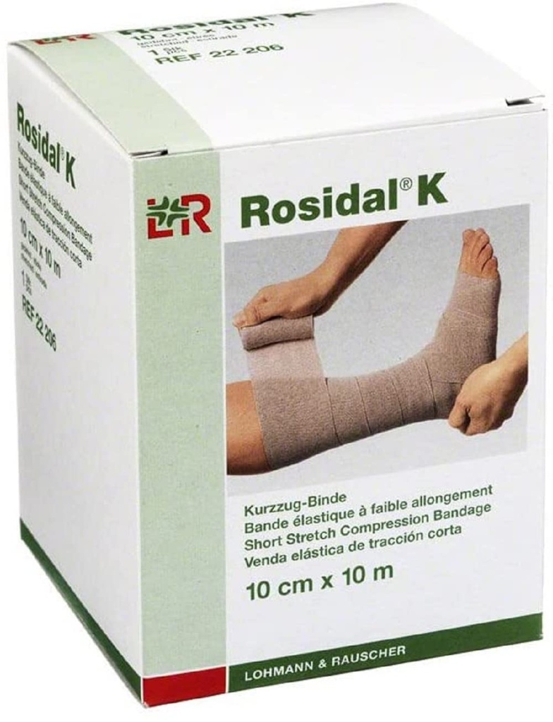 Lohmann & Rauscher Rosidal K Short Stretch Compression Bandage, For Use In The Management of Οξεία & Χρόνια Λεμφοίδημα, Edema, & Venous ανεπάρκεια, 3,93" x 11 Yards (10cm x 10m), 1 Roll