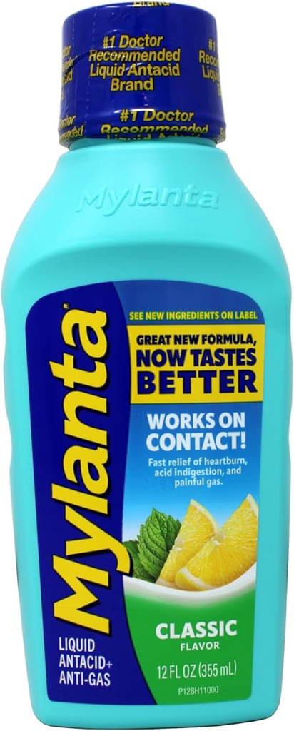 Mylanta Antacid and Gas Relief, Μέγιστη δύναμη Formula, Classic Flavor, 12 ρευστή ουγγιά