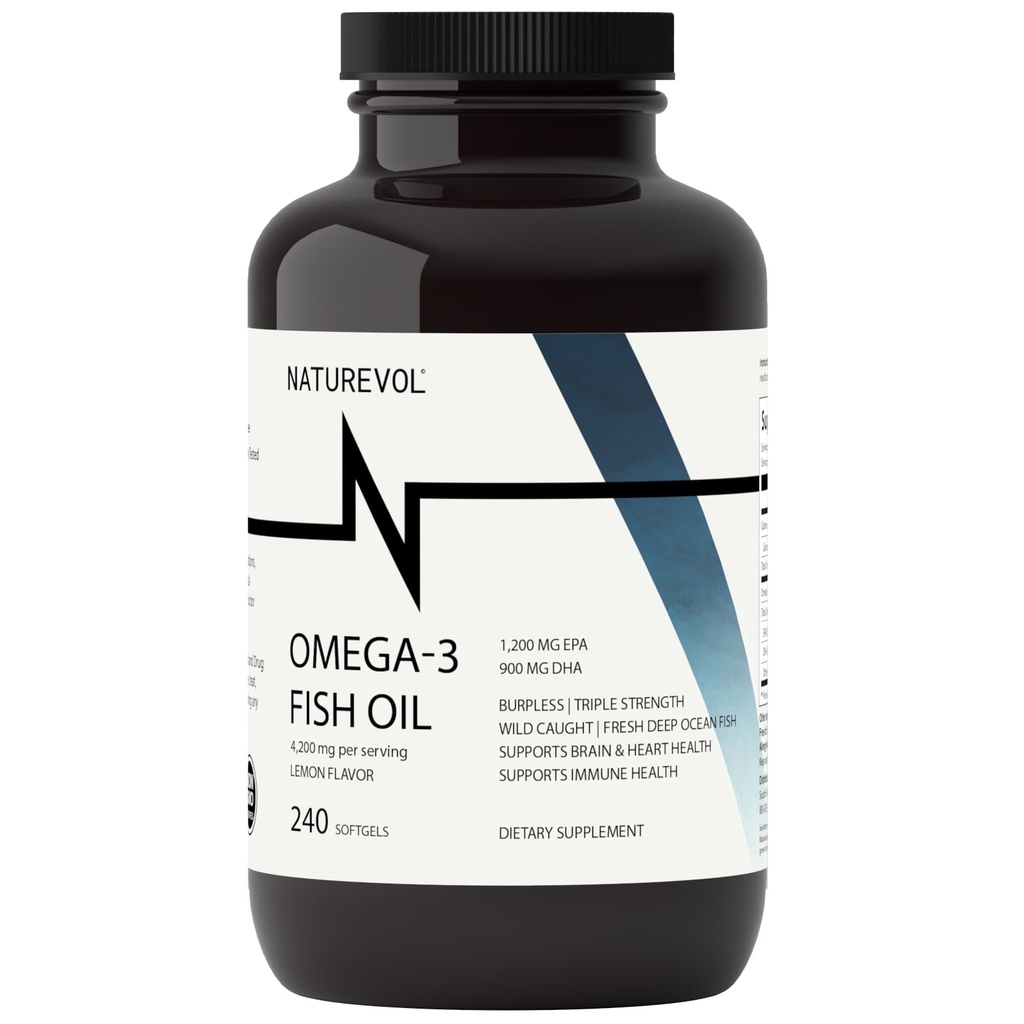 Triple Strength Omega 3 Fish Oil 4200mg - Burpless 