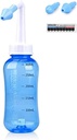 Waterpulse Neti Pot, Neti Pot Sinus Rinsing, 300ml Neti Pot Sinus Rinsing Kit με Θερμόμετρο Sticker για ενήλικες & Kid BPA Free (300ml)