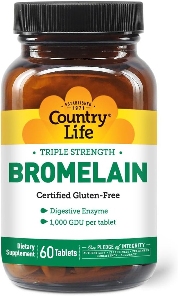 Country Life - Φυσικό Bromelain, 500 mg, 60 δισκία