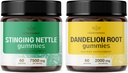 HERBAMAMA Sting Nattle and Dandelion Kit - Bundle 7500 mg Stinging Nattle Root & 2000 mg Dandelion Root Gummies - Vegan, Non-GMO, Gelatin-free - 2 Pack