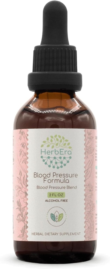 HerbEra Blood Pressure Formula B60 Alcohol-Free Extract Βάμμα: Hawthorn Leaf, Motherwort Herb, Cayenne Pepper, Hibiscus Flower, Spirulina. Μείγμα πίεσης αίματος 2 Fl Oz
