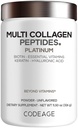 Codeage Multi Collage για γυναίκες & άνδρες Βιοτίνη 10000mcg Κερατίνη, πρωτεΐνη σκόνη Βιταμίνη C B6 D3, Υαλουρονικό οξύ, Νιασίνη - Hydrolyzed Collagen Coffee Creamer 5 Τύποι - Χωρίς γεύση - Μη ΓΤΟ - 11,5oz