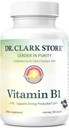 Dr. Clark Vitamin B1 Thiamine 400mg συμπλήρωμα -Thiamine B1 συμπλήρωμα για το υγιές νευρικό σύστημα & την ενέργεια Μεταβολισμός, χωρίς γλουτένη, χωρίς γαλακτοκομικά - 100 κάψουλες Ζελατίνη