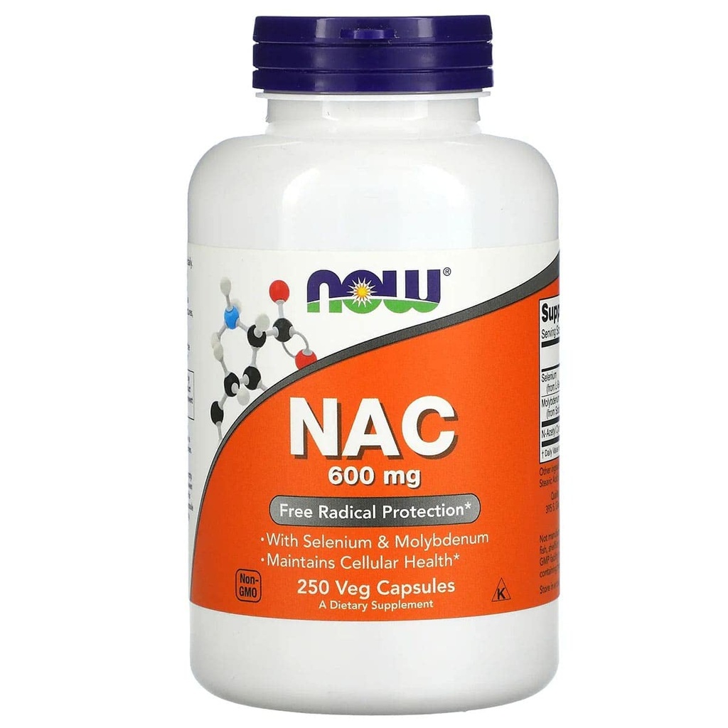 Τώρα τρόφιμα, NAC 600mg με σελήνιο, 250 κάψουλες (πακέτο των 2)