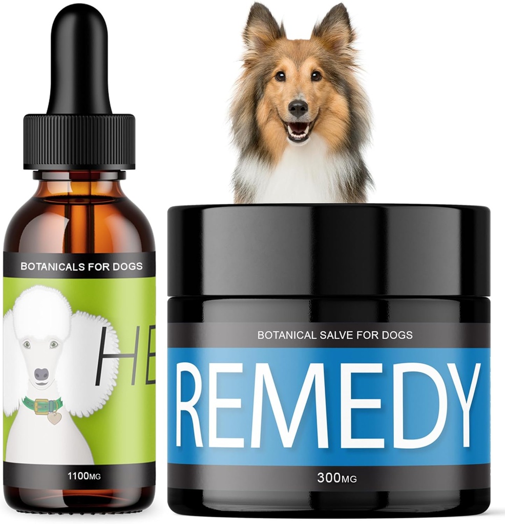 HEAL & Remedy Bundle - Λάδι κάνναβης για σκύλους με Challenging Conditions + Cellular Wellness & Skin Health Salve - Νευρολογική & Comfort Υποστήριξη - 100% Φυσικό Canine Wellness Προμήθειες
