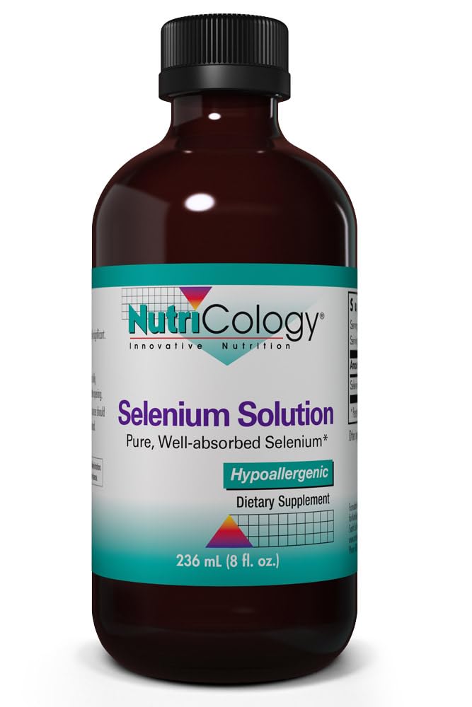 Nutricology Selenium Solution - Καλά απορροφημένο σελήνιο υγρό, καθαρός σεληνίτης νατρίου, θυρεοειδής υποστήριξη, αντιοξειδωτικά, 100 mcg συμπλήρωμα, Hypoallergenic - 8 Fl Oz