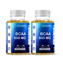 Vitamatic BCAA Gummies - Κλάδος αλυσίδα Amino Acid Συμπληρώματα - Ροδάκινο Γεύση - 600mg ανά υπηρεσία - 60 Vegan Pectin Based Gummies (2 μπουκάλια)