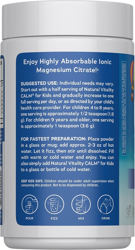 Φυσική ζωτικότητα Ήρεμος ύπνος, Μαγνήσιο Κιτρικό, Βοήθεια για τον Ύπνο Μίγμα, GABA, Βοήθεια για τον Ύπνο, Vegan, Χωρίς Γλουτένη & Μη-ΓΤΟ, Μικτό μούρο Γεύση, 16 oz.