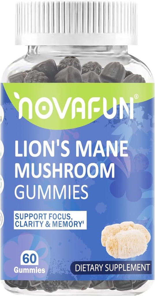 Μανιτάρι Μανιτάρι Gummies – 1000mg για Focus & Γνωστική Υποστήριξη, Χορτοφαγική & Χωρίς Γλουτένη, Μικτή Γεύση Berry, 60 Count