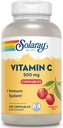 SOLARAY Chewable Vitamin C 500 mg, Φυσικό άρωμα κερασιού με φυσικά γλυκαντικά, αντιοξειδωτικό και ανοσοποιητικό συμπλήρωμα υποστήριξης με πλήρη βάση τροφίμων, 60 ημερών εγγύηση, 100 μερίδες, 100 μάσημα