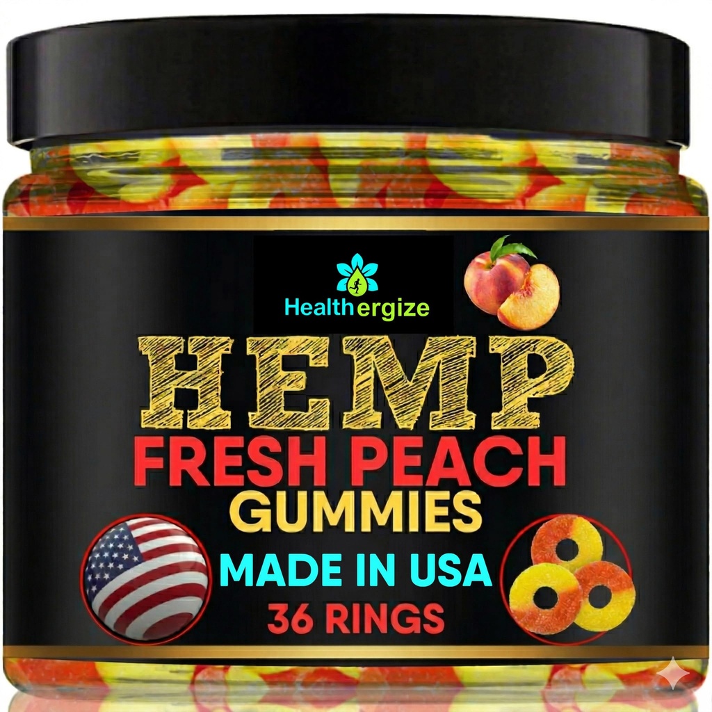 Κανναβόσποροι-Premium Ροδάκινα Δαχτυλίδια-Fresh και Full Flavor Gummy Bear Βρώσιμες-Φυσικές Hemp Oil-Health Routine και Discomfort-Made στις ΗΠΑ