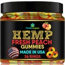 Κανναβόσποροι-Premium Ροδάκινα Δαχτυλίδια-Fresh και Full Flavor Gummy Bear Βρώσιμες-Φυσικές Hemp Oil-Health Routine και Discomfort-Made στις ΗΠΑ