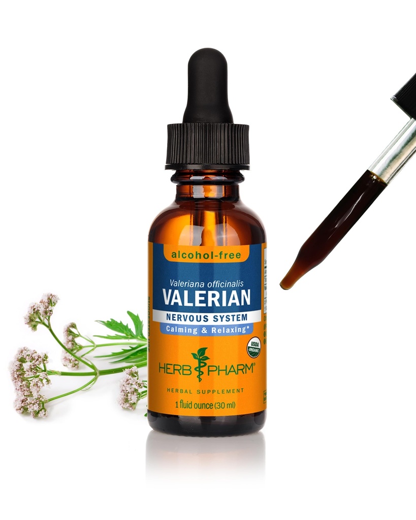 Herb Pharm Organic Valerian Root Liquid Extract, χωρίς αλκοόλ: Sleep & Relaxing, Calming Nighttime Sleep Support Supplement, Sugar-Free Herbal Supplement, 1 Oz