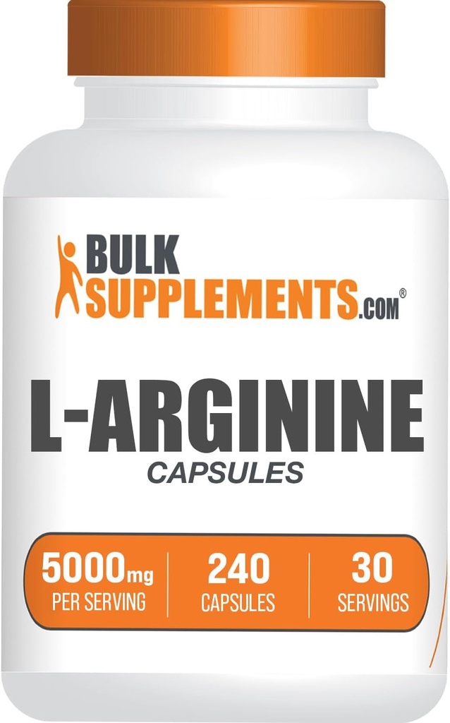BulkSupplies.com L-αργινίνη 5000mg Κάψουλες - Arginine συμπλήρωμα, Nitric Oxide συμπλήρωμα, L-αργινίνη κάψουλες - Χωρίς γλουτένη, 8 κάψουλες ανά υπηρεσία, 240 κάψουλες (πακέτο του 1)