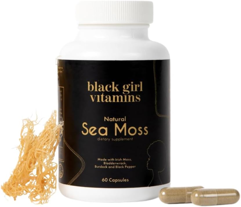 Black Girl Vitamins - Irish Sea Moss Capsules (500 mg) for Immune Support - Organic Sea Moss