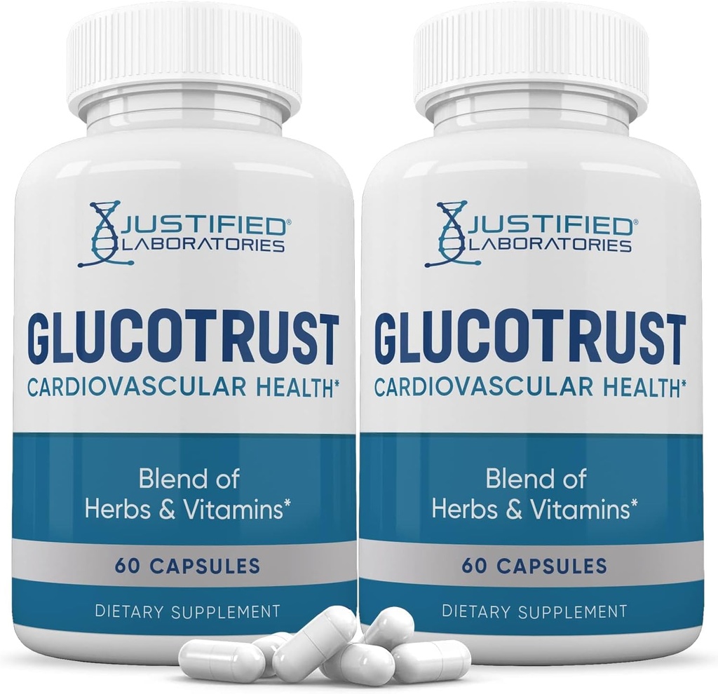 Justified Laboratories (2 Pack Glucotrust Advanced Formula Supplement Pills 120 Capsules