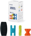 Ευέλικτες ζώνες υφάσματος με μη-Stick Pad, Latex Free, Rainbow Χρώματα Αυτοκόλλητη Bandage First Aid φροντίδα για περικοπές, scrapes, Κυψέλες, Διάφορα μεγέθη, 50 Count