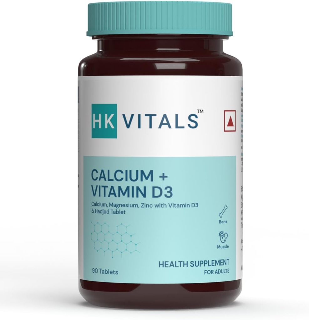 Vitals Calcium + Vitamin D3 Supplement, 90 δισκία ασβεστίου, με μαγνήσιο, για την πλήρη κοινή υποστήριξη υγείας - γυναίκες και άνδρες.
