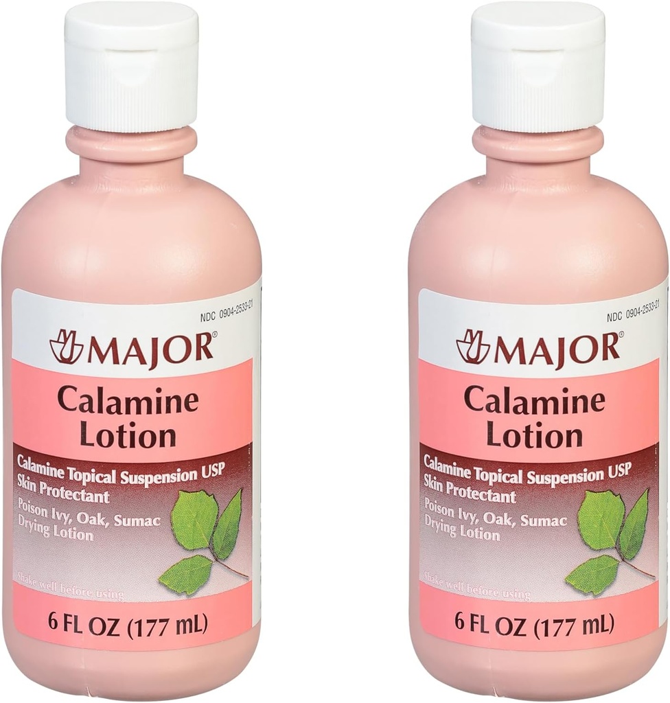 MAJOR Calamine Lotion - Calamine Τοπική αναστολή USP Προστατευτικό του δέρματος - 6 Fl Oz (177 mL) (2 Συσκευασία)