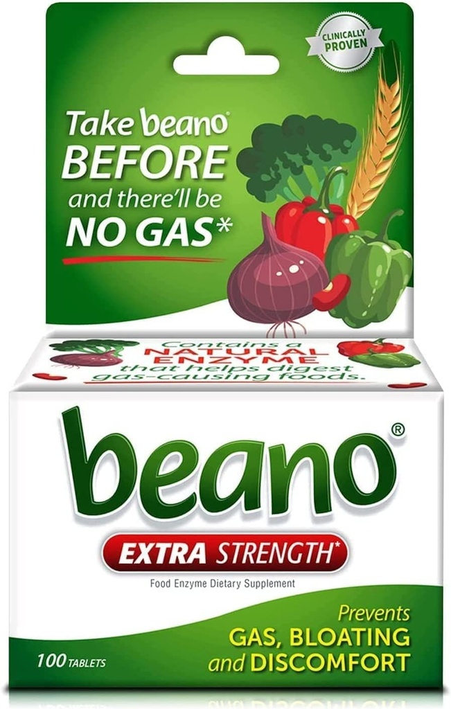 Beano, Ultra 800, Πρόληψη αερίων και συμπλήρωμα ενζύμων Digestive, 100 Count